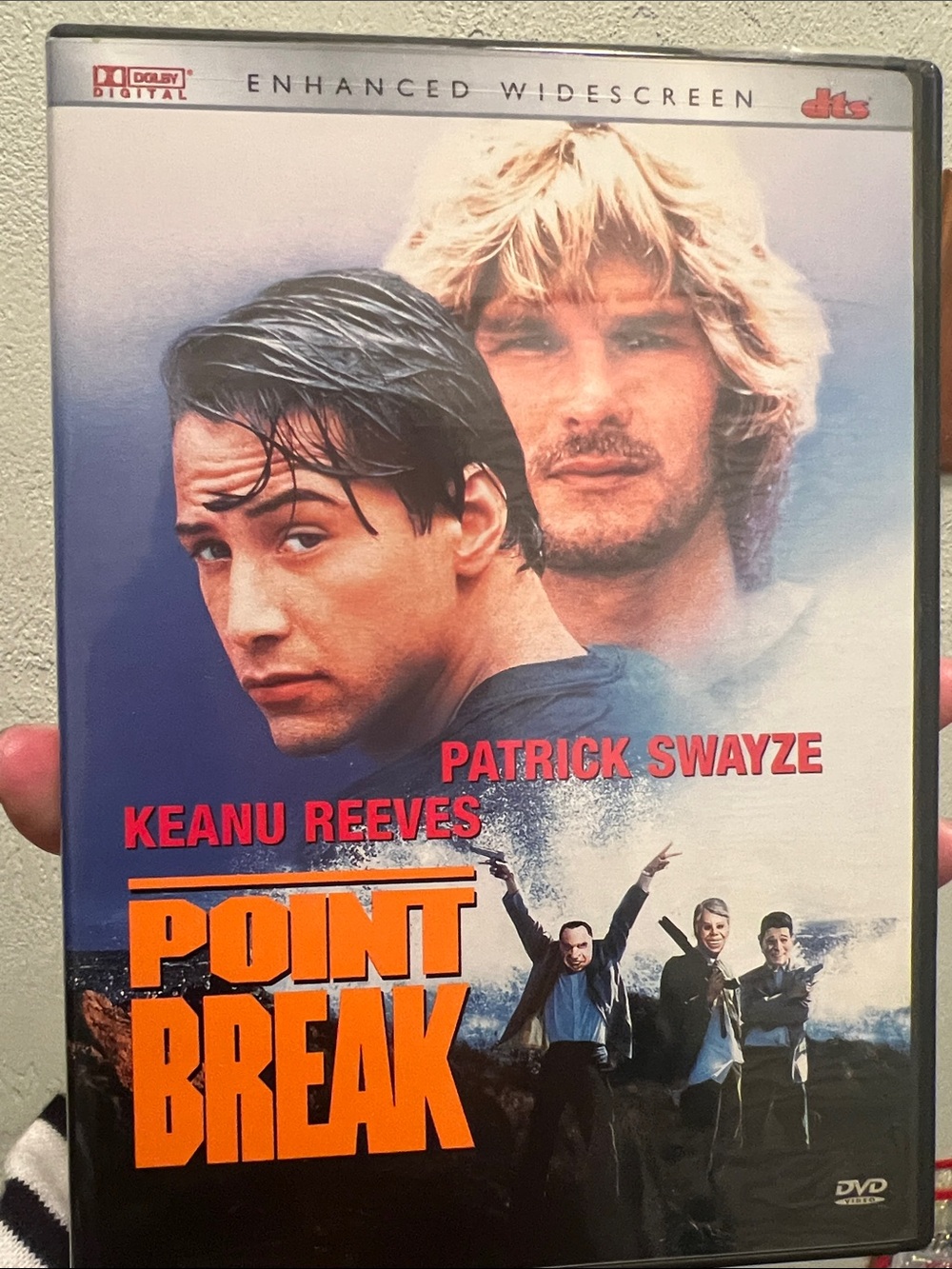 #2416**Point Break DVD — Keanu Reeves & Patrick Swayze — Blue & Orange Cover